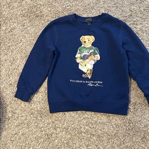 POLO Ralph Lauren Toddler Polo Bear Classic Sweatshirt size 5. Blue color